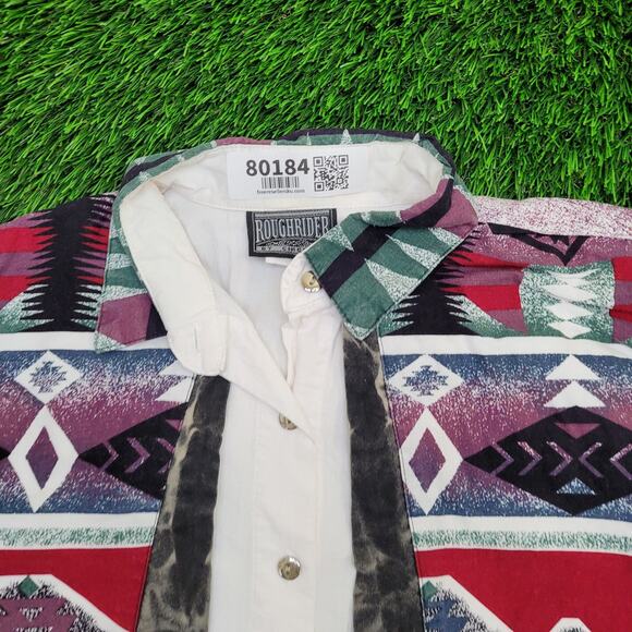 Vintage 90s Rough-Rider Cowgirl Shirt Womens L 21x25 Western - Picture 9 of 13